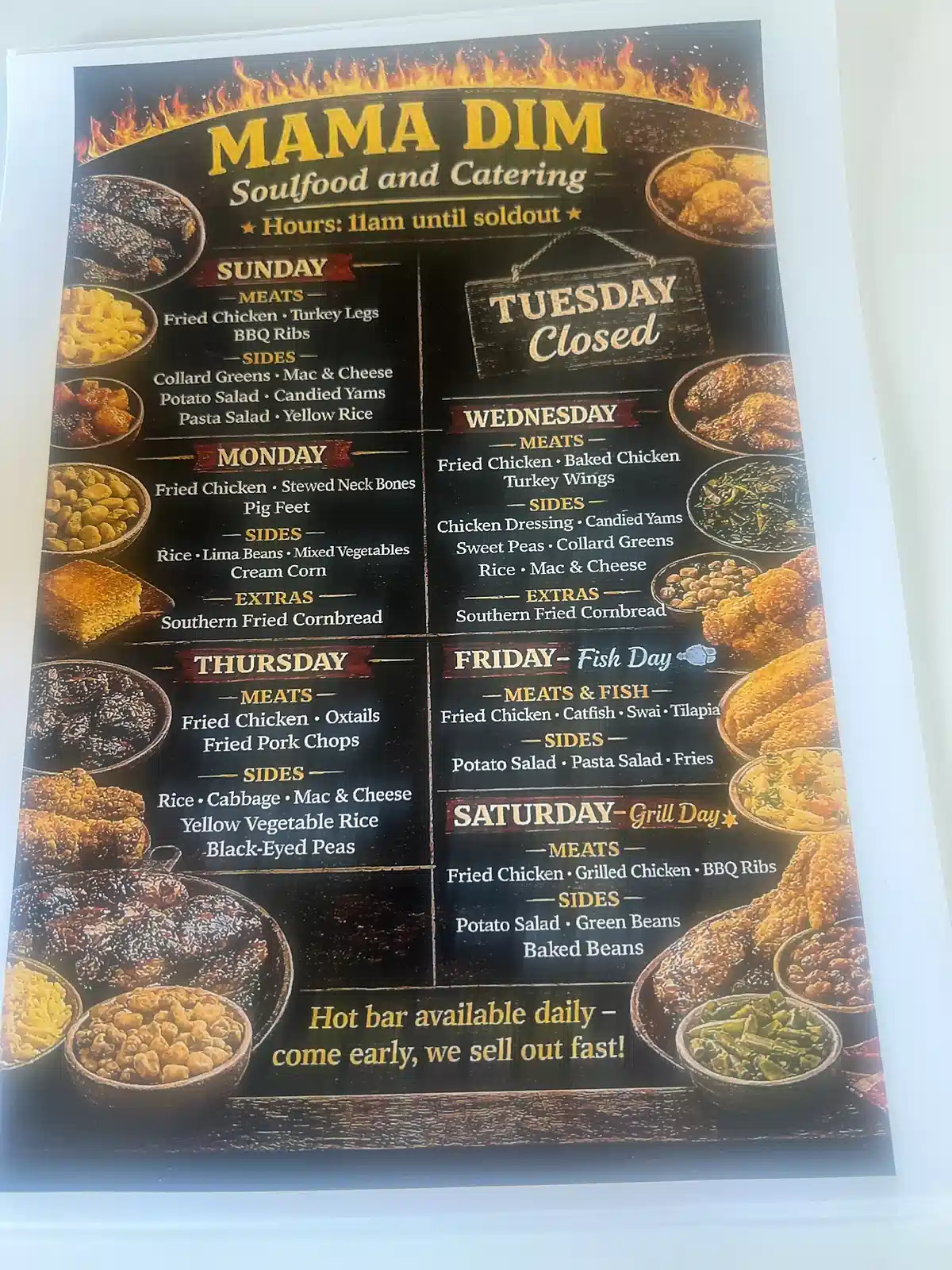 Mama Dim Soul Food & Catering Menu